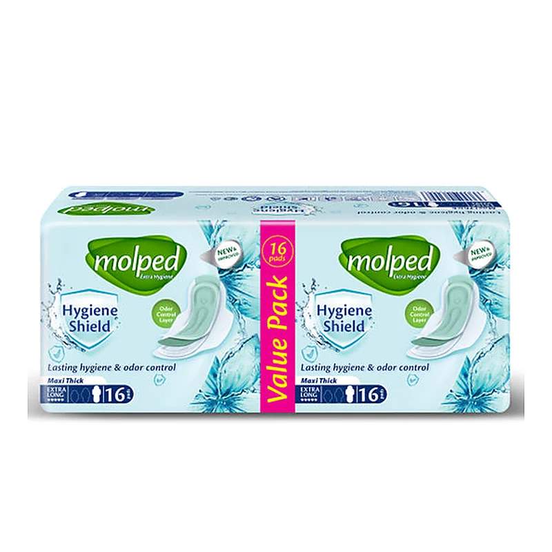 Molped Maxi Thick Long Pads 18Pcs — authentic medicine packaging