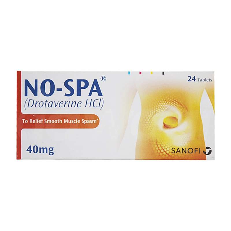 No-Spa (40Mg) 24 Tablets — authentic medicine packaging