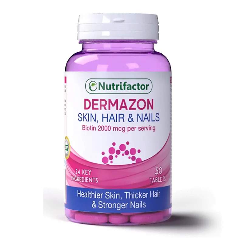 Nutrifactor Dermazon (Hair Skin & Nails) 30 Capsules — authentic medicine packaging