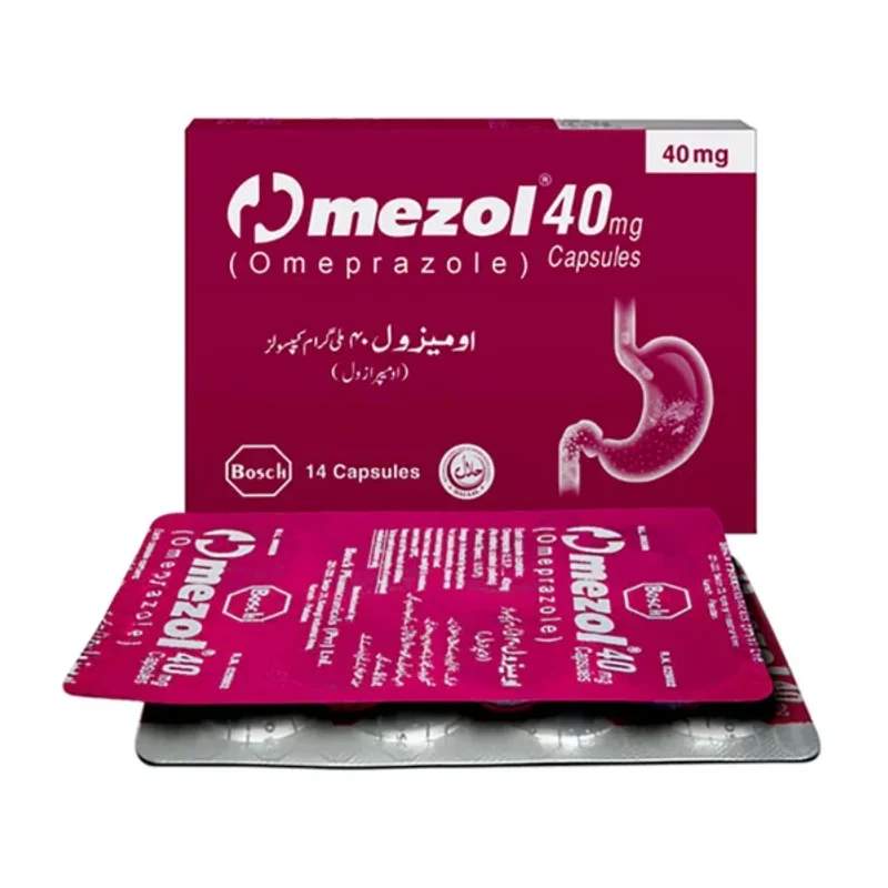 Omezol (40Mg) 14 Capsules — authentic medicine packaging