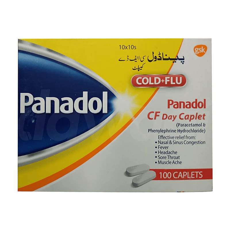 Panadol Cf Day 100 Caplets — authentic medicine packaging