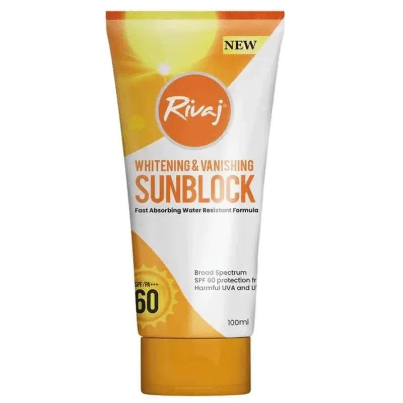 Rivaj Sunscreen Spf 60 100Ml — authentic medicine packaging