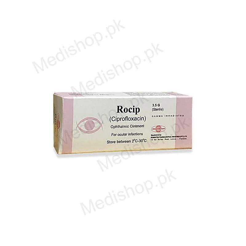 Rocip (0.3%) 3.5G Eye Ointment — authentic medicine packaging
