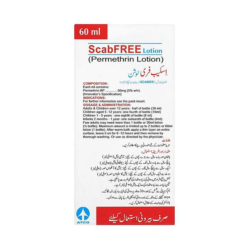 Scabfree (5%) 60Ml Lotion — authentic medicine packaging