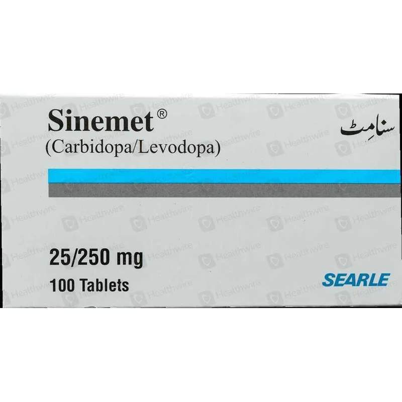 Sinemet (25/250Mg) 100 Tablets — authentic medicine packaging