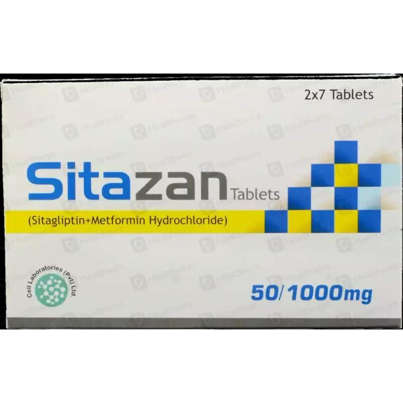 Sitazan (50/1000Mg) 14 Tablets — authentic medicine packaging