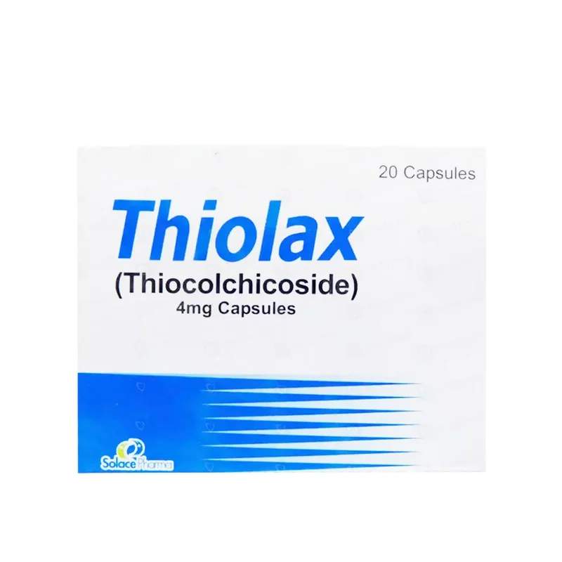 Thiolax (4Mg) 20 Capsules — authentic medicine packaging