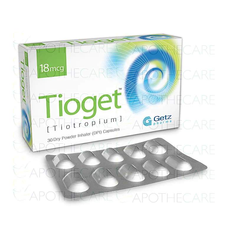 Tioget (18Mcg) 30 Capsules — authentic medicine packaging