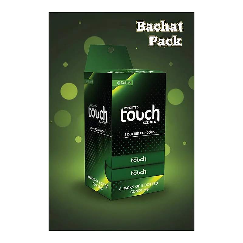 Touch 3 Dotted Condom 6Pcs — authentic medicine packaging