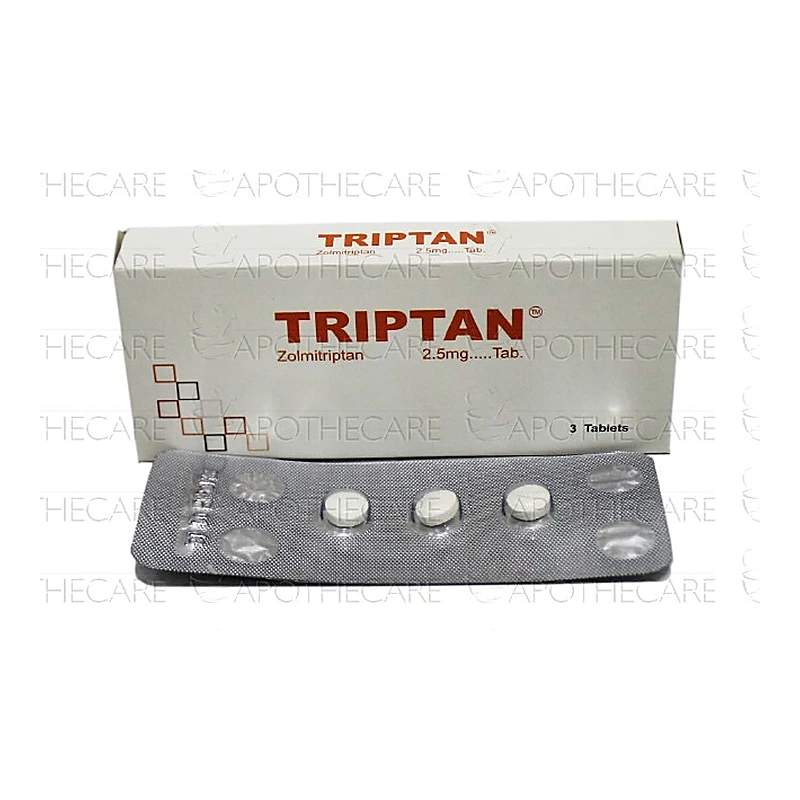 Triptan (2.5Mg) 3 Tablets — authentic medicine packaging