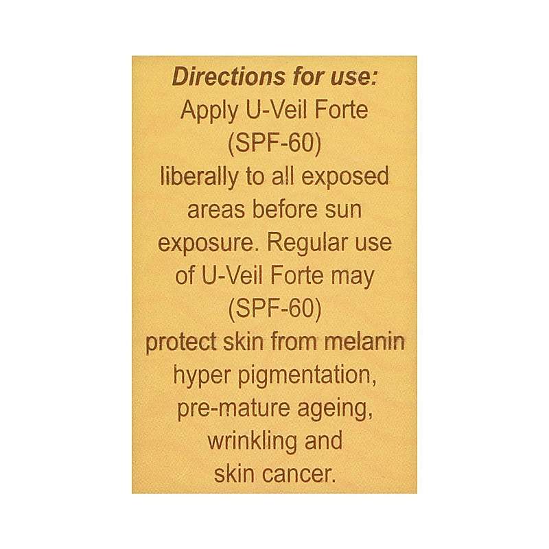 U-Veil Forte (Spf-60) 30G Cream — authentic medicine packaging