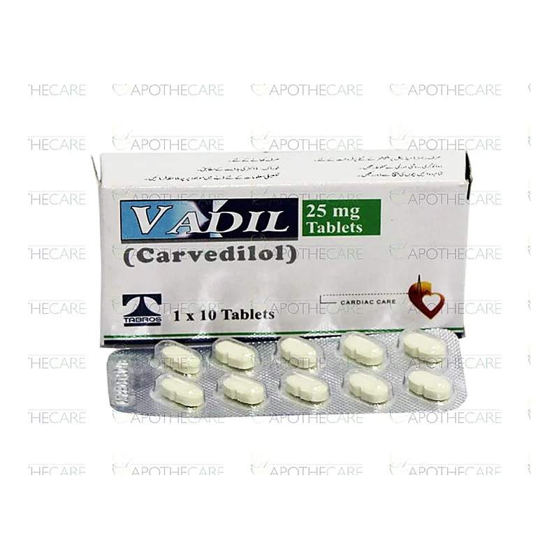 Vadil (25Mg) 10 Tablets — authentic medicine packaging