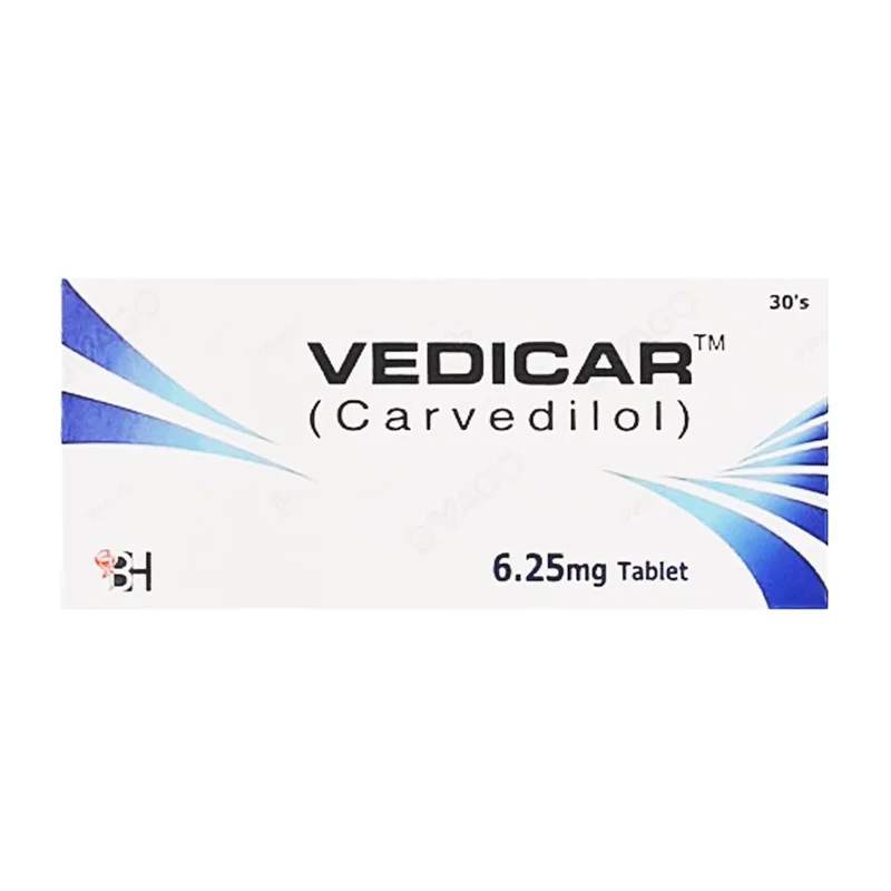 Vedicar (6.25Mg) 30 Tablets — authentic medicine packaging