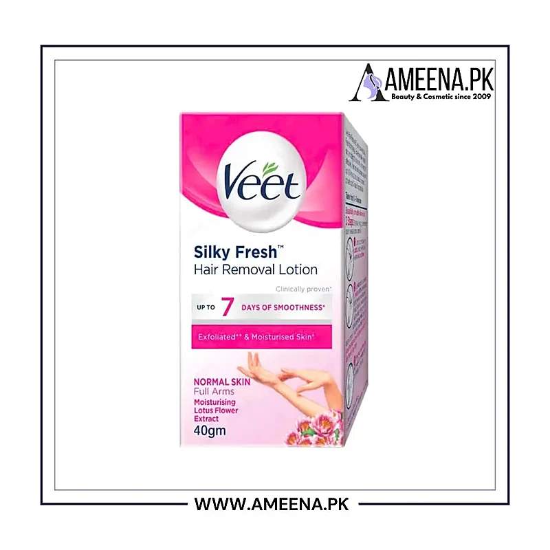 Veet Silk & Fresh (For Normal Skin) 40G Hair Removal Lotion — authentic medicine packaging
