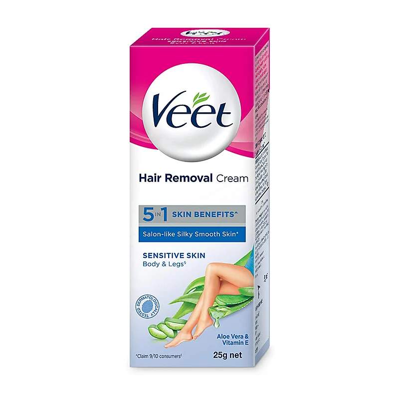 Veet Silky Fresh Hair Removal Cream For Senesitive Skin 25Gm — authentic medicine packaging