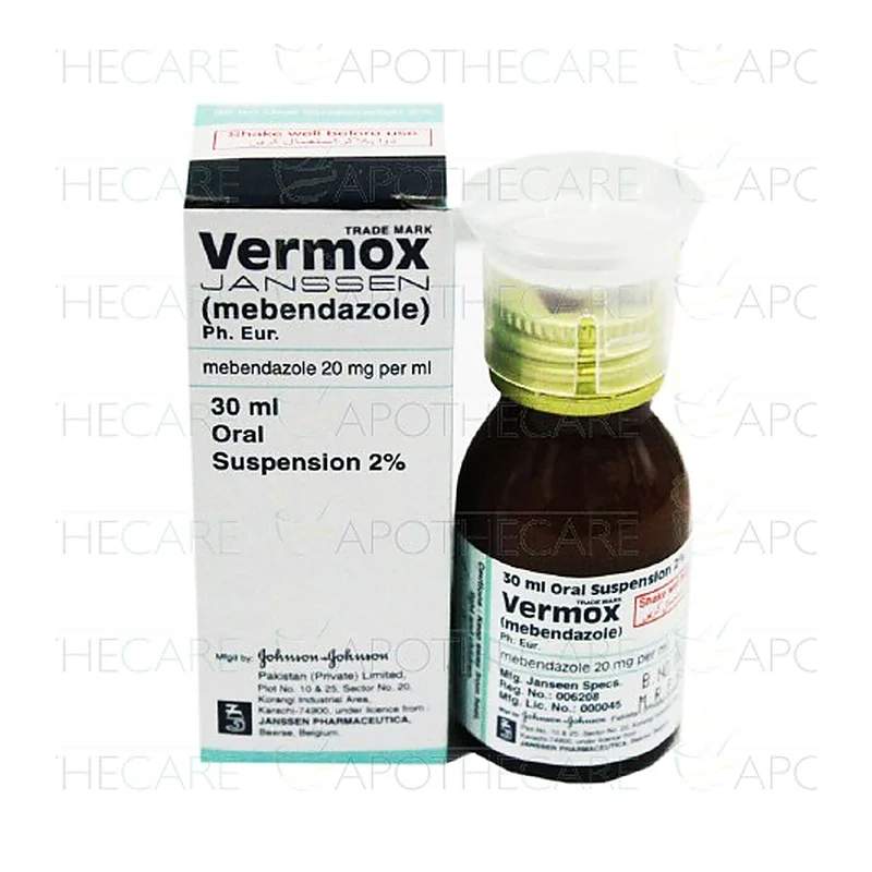 Vermox (100Mg/5Ml) 30Ml Oral Suspension — authentic medicine packaging