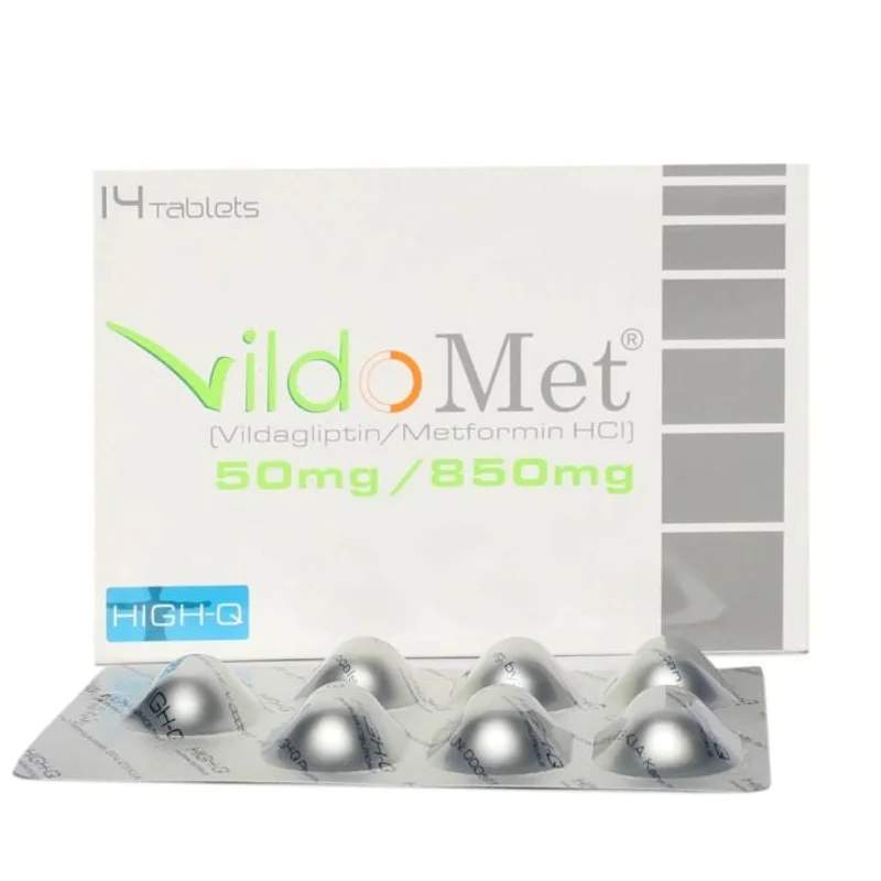 Vildomet (50/850Mg) 14 Tablets — authentic medicine packaging