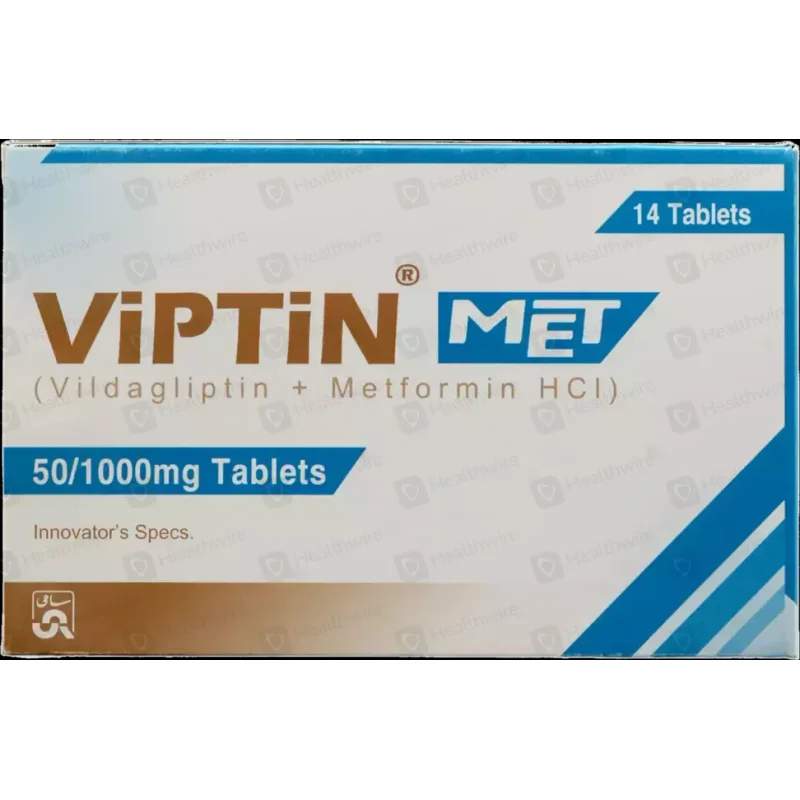 Viptin Met (50/1000Mg) 14 Tablets — authentic medicine packaging