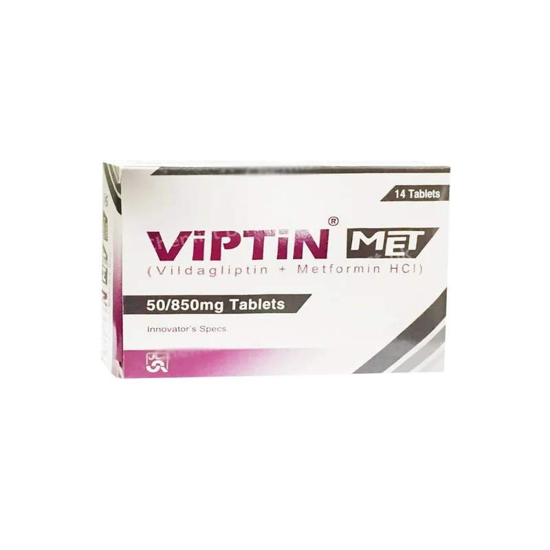 Viptin Met (50/850Mg) 14 Tablets — authentic medicine packaging