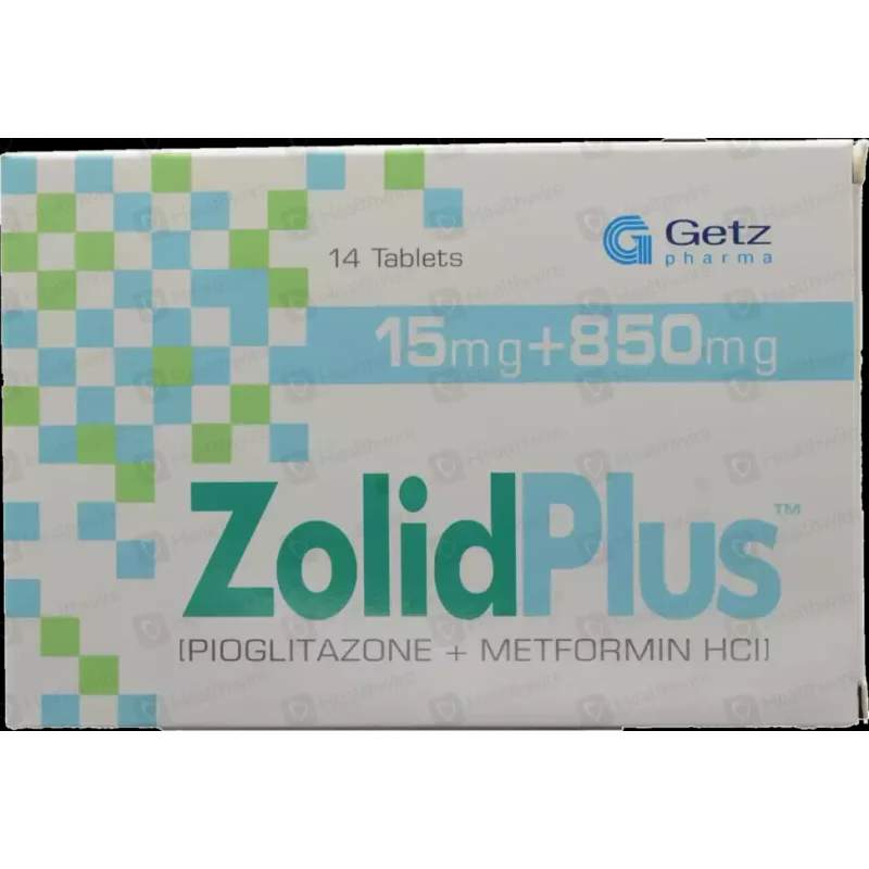 Zolid Plus (15/850Mg) 14 Tablets — authentic medicine packaging