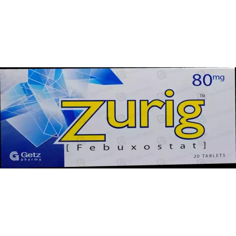 Zurig (80Mg) 20 Tablets — authentic medicine packaging