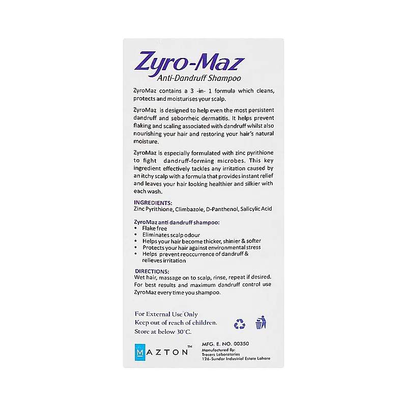 Zyro-Max Anti Dandruff (100Ml) Shampoo — authentic medicine packaging