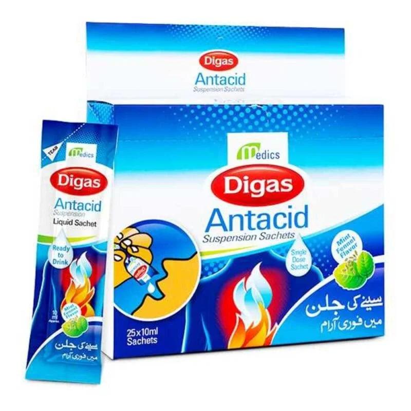 Digas Antacid (450/100Mg) 10Ml, 25 Sachets