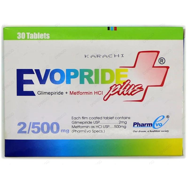 Evopride Plus (2/500Mg) 30 Tablets