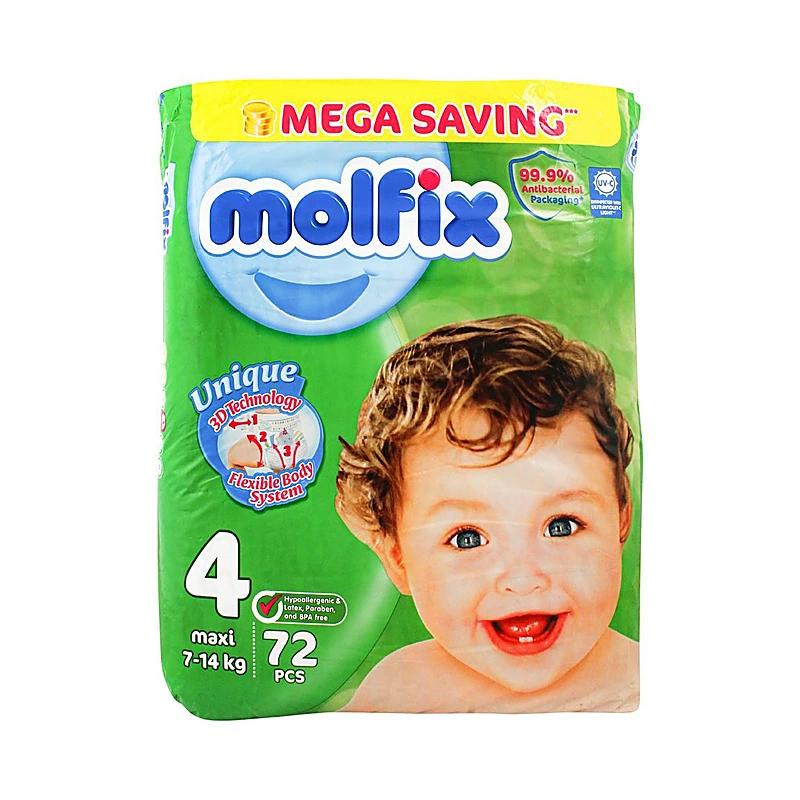 Molfix Diapers 4 No (72 Pcs) Mega Pack