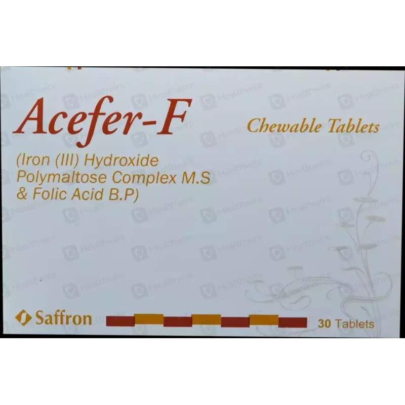 Acefer-F (100/0.35Mg) 30 Tablets — authentic medicine packaging