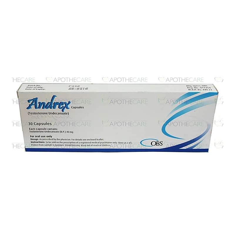 Andrex (40Mg) 30 Capsules — authentic medicine packaging