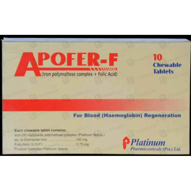 Apofer-F (100/0.75Mg) 30 Tablets — authentic medicine packaging