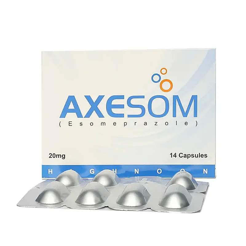Axesom (20Mg) 14 Capsules — authentic medicine packaging
