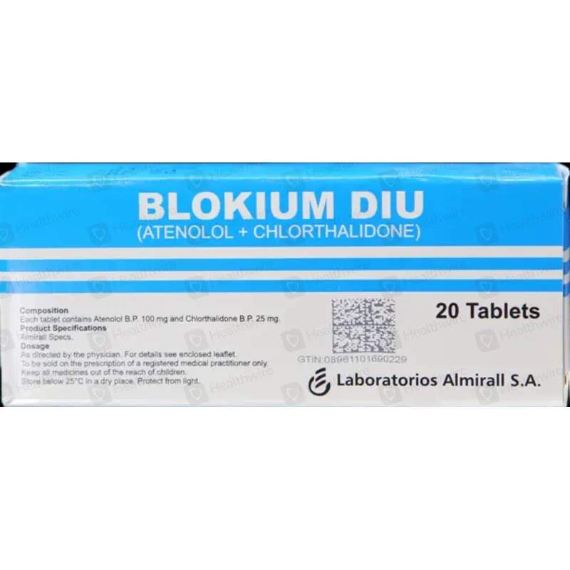 Blokium Diu (100/25Mg) 20 Tablets — authentic medicine packaging