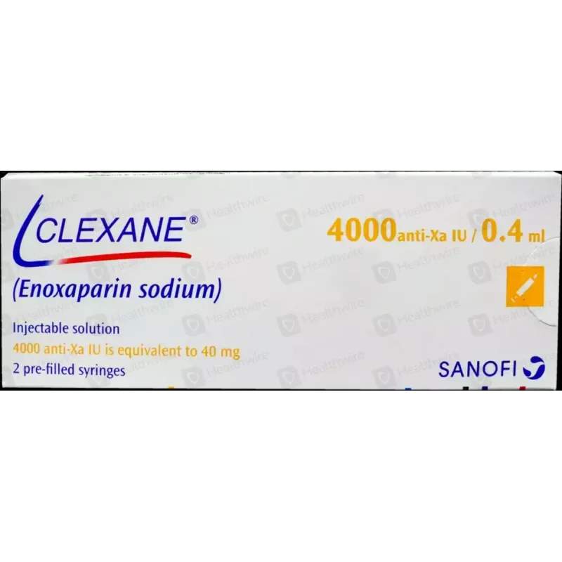 Clexane (40Mg/0.4Ml) 2 Pre-Filled Syringe Injections — authentic medicine packaging