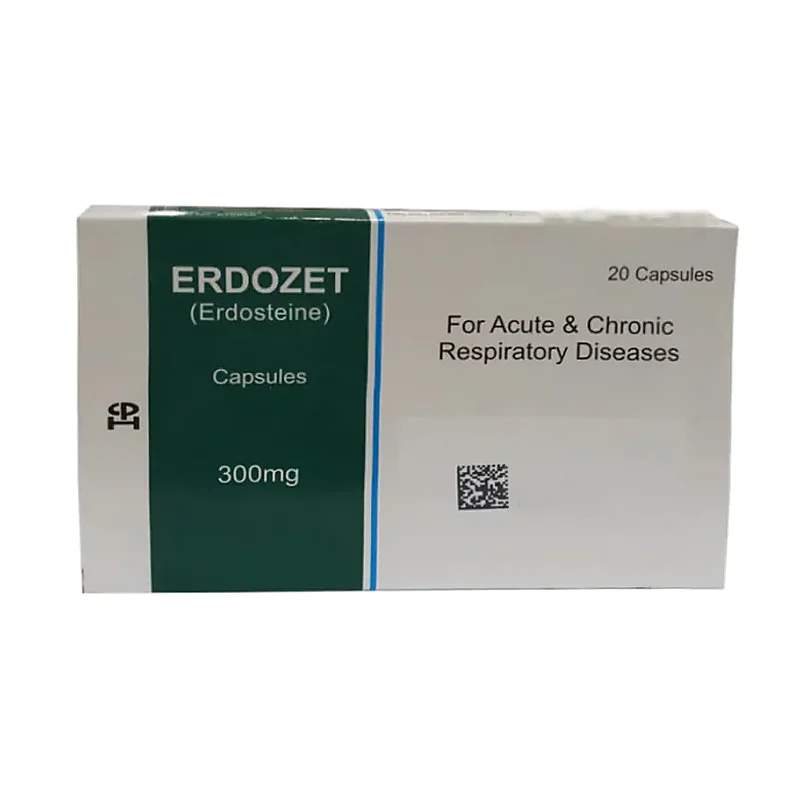 Erdozet (300Mg) 20 Capsules — authentic medicine packaging
