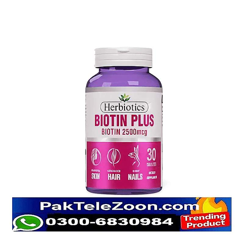 Herbiotics Biotin Plus (2500Mcg) 30 Tablets — authentic medicine packaging