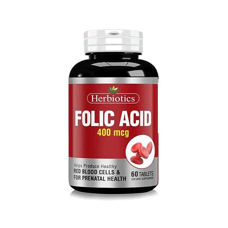 Herbiotics Folic Acid (400Mcg) 60 Tablets — authentic medicine packaging