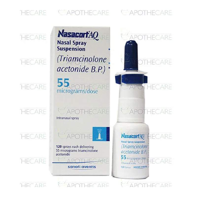 Nasacort Aq 120 Doses, Nasal Spray — authentic medicine packaging