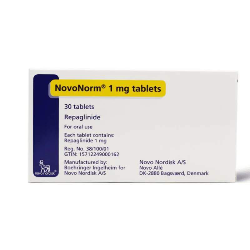 Novonorm (1Mg) 30 Tablets — authentic medicine packaging
