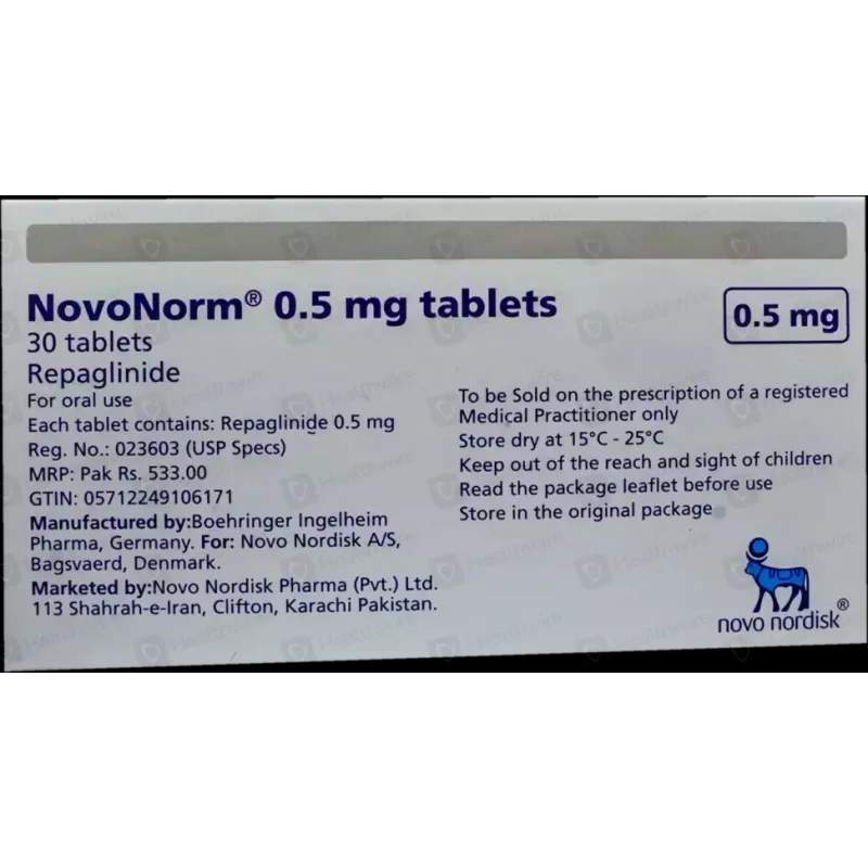 Novonorm (2Mg) 30 Tablets — authentic medicine packaging
