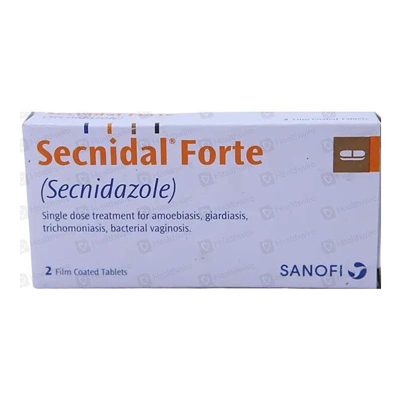 Secnidal Forte 2 Tablets — authentic medicine packaging
