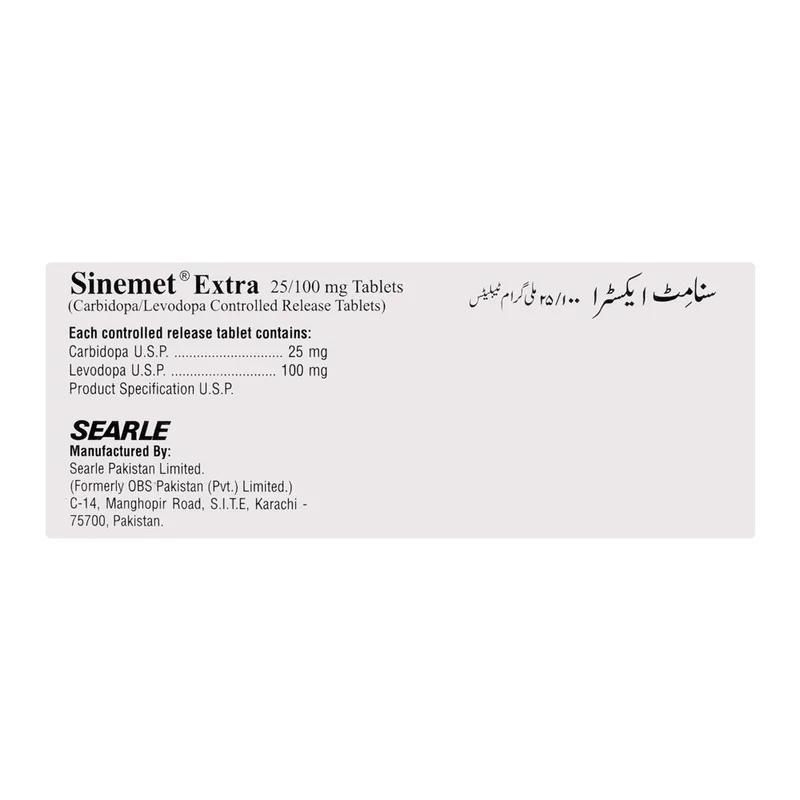 Sinemet Extra (25/100Mg) 30 Tablets