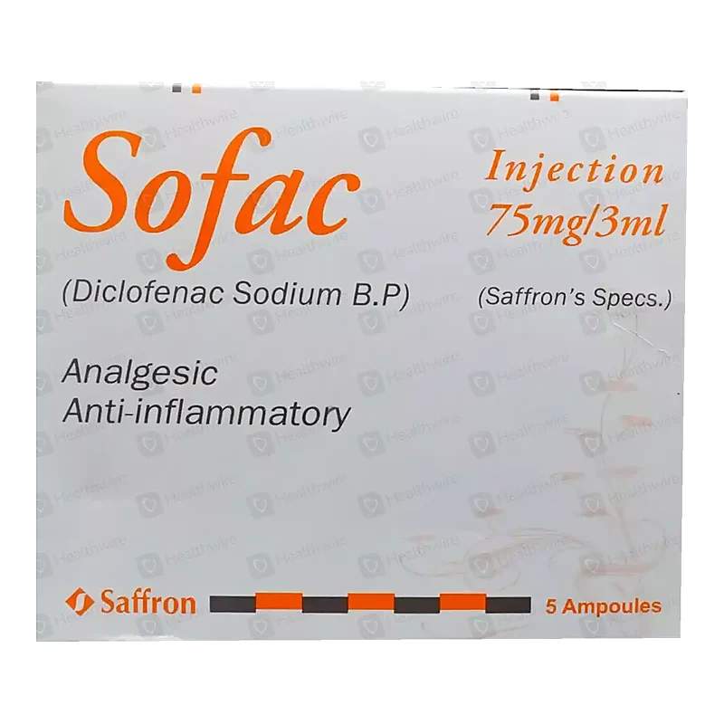 Sofac (75Mg/3Ml), 5 Ampoule Injections — authentic medicine packaging